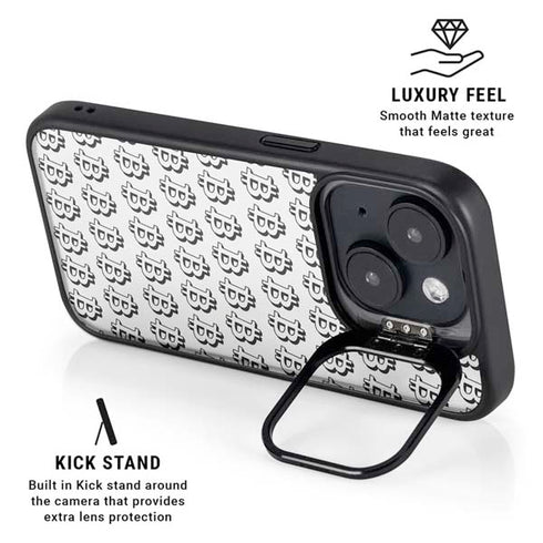 Bitcoin Pattern iPhone 15 Kickstand Case